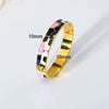 Wholesale Colorful Enamel Geometric Star Dripping Oil Stainless Steel Goldplated Waterproof Bracelet For Women