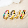 Wholesale Colorful Enamel Geometric Star Dripping Oil Stainless Steel Goldplated Waterproof Bracelet For Women