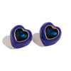 Wholesale Colorful Heart Drop Oil Stud Earrings For Women Stainless Steel 18K Gold Plated