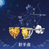 Wholesale Colorful Heartshaped Zircon Earrings With Twelve Constellations Birthstone Silver Electroplated