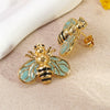 Wholesale Colorful Oil Dripping Bee Stainless Steel Insect Pattern Earrings For Women
