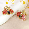Wholesale Colorful Oil Dripping Bee Stainless Steel Insect Pattern Earrings For Women