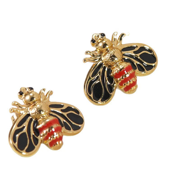 Wholesale Colorful Oil Dripping Bee Stainless Steel Insect Pattern Earrings For Women