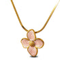 Wholesale Colorful Oil Dripping Plumeria Stainless Steel Jewelry Set With Dopamine Flower Earrings And Necklace Featuring Snake Bone Chain And Dripping Oil Design For Women