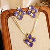 Wholesale Colorful Oil Dripping Plumeria Stainless Steel Jewelry Set With Dopamine Flower Earrings And Necklace Featuring Snake Bone Chain And Dripping Oil Design For Women