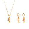 Wholesale Colorful Oildropped Koi Fish Beaded Stainless Steel Necklace Earrings With Electroplating Ocean Style Pendant
