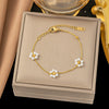 Wholesale Colorful Plants And Flowers Pattern Electroplated Titanium Steel Jewelry Set For Women