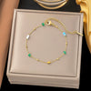 Wholesale Colorful Plants And Flowers Pattern Electroplated Titanium Steel Jewelry Set For Women