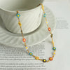 Wholesale Colorful Plants And Flowers Pattern Electroplated Titanium Steel Jewelry Set For Women