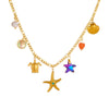 Wholesale Colorful Rainbow Flower Butterfly Cute Fashion Stainless Steel Pendant Clavicle Chain Jewelry With Cartoon Animal Zodiac Pattern And Electroplating Treatment