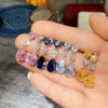 Wholesale Colorful Treasure Series Dropshaped Pink Zircon Earrings For Women Copper Material