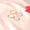Wholesale Colorful Wave Ring Set For Women Alloy With Imitation Opal And Diamondembedded Geometric Pattern Electroplated