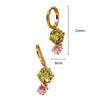Wholesale Colorful Zircon Geometric Style Electroplated Stainless Steel Unisex Earrings