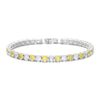 Wholesale Colorful Zircon Inlaid Copper Geometric Style Tennis Bracelet Set With White Golden Plated Finish