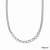 Wholesale Colorful Zircon Jewelry Set For Women Stainless Steel Round Snake Chain Clavicle Chain With Bear And Pig Patterns Electroplated