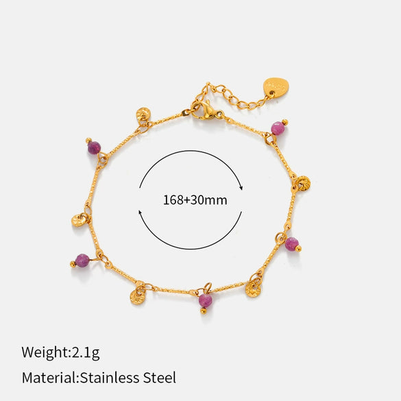 Wholesale Colorful Zircon Tassel Geometric Stainless Steel Electroplated Women's Bracelet Light Luxury Style