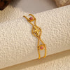 Wholesale Colorful Zircon Tassel Geometric Stainless Steel Electroplated Women's Bracelet Light Luxury Style