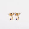Wholesale Colorpreserving Retro Geometric Ushaped Copper Electroplated Birthstone Earrings For Women