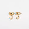 Wholesale Colorpreserving Retro Geometric Ushaped Copper Electroplated Birthstone Earrings For Women