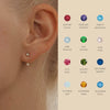 Wholesale Colorpreserving Retro Geometric Ushaped Copper Electroplated Birthstone Earrings For Women