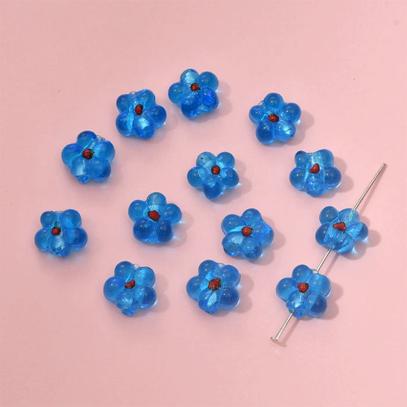 Wholesale Coloured Glaze Flower Beads Handpainted Diy Jewelry Accessories