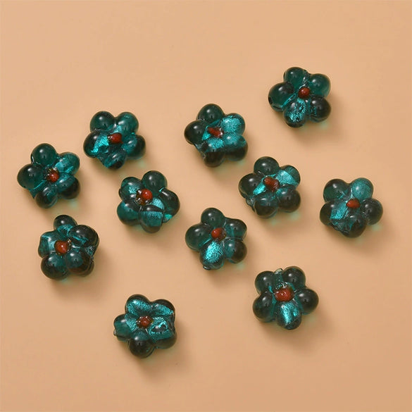 Wholesale Coloured Glaze Flower Beads Handpainted Diy Jewelry Accessories