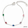 Wholesale Combination Set Of Bracelet Anklet And Necklace In Stainless Steel With Water Drops And Love Pattern Electroplated For Women Retaining Color And Set With Zircon