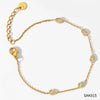 Wholesale Combination Set Of Bracelet Anklet And Necklace In Stainless Steel With Water Drops And Love Pattern Electroplated For Women Retaining Color And Set With Zircon