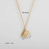 Wholesale Commemorative Photo Box Pendant Necklace Titanium Steel 18K Gold Plated Geometric Style
