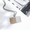 Wholesale Commemorative Photo Box Pendant Necklace Titanium Steel 18K Gold Plated Geometric Style