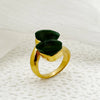 304 Stainless Steel Gold Plated Commute Plating Geometric Natural Stone Rings