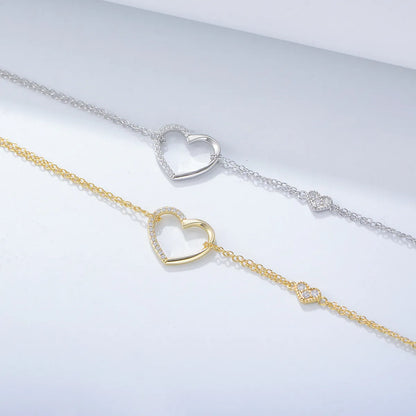 Wholesale Commute Heart Shape Sterling Silver Bracelets