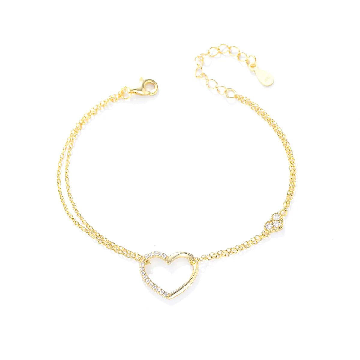 Wholesale Commute Heart Shape Sterling Silver Bracelets