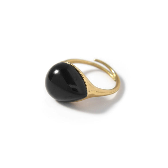 Wholesale Commuter Stainless Steel Geometric Electroplated Moonstone Ring With Water Drop And Oval Shape