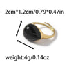 Wholesale Commuter Stainless Steel Geometric Electroplated Moonstone Ring With Water Drop And Oval Shape