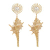 Wholesale Conch Earrings Alloy Inlaid Pearl Shell Geometric Style Women's Jewelry
