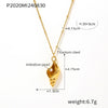 Wholesale Conch Inlaid Imitation Pearl Clavicle Necklace For Women Titanium Steel With 18K Real Gold Plated Geometric Pattern Electroplating Treatment