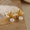 Wholesale Conch Shell And Starfish Earrings Stainless Steel Copper Gold Geometric Electroplated Unisex