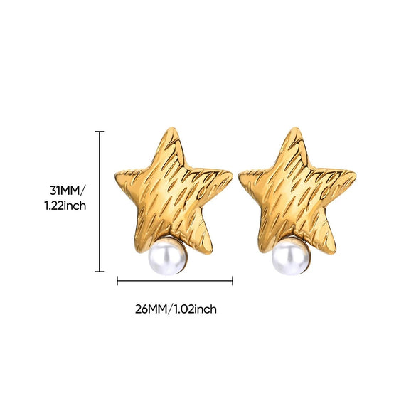 Wholesale Conch Shell And Starfish Earrings Stainless Steel Copper Gold Geometric Electroplated Unisex
