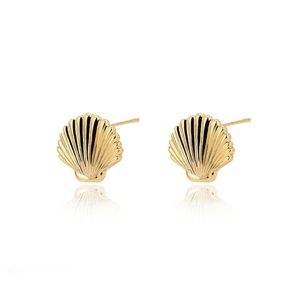 Wholesale Conch Shell And Starfish Earrings Stainless Steel Copper Gold Geometric Electroplated Unisex