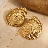 Wholesale Conch Stainless Steel Earrings With Geometric Design And Electroplating Fashion Style