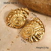 Wholesale Conch Stainless Steel Earrings With Geometric Design And Electroplating Fashion Style