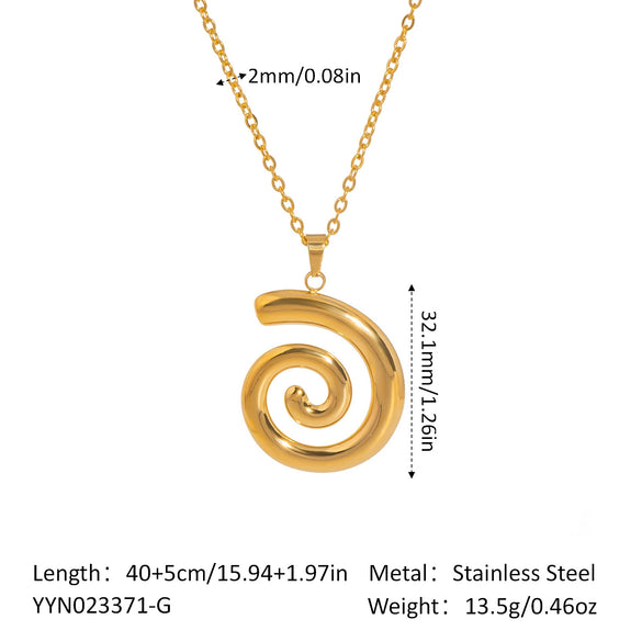 Wholesale Conch Starfish Pendant Necklace In Stainless Steel With Pvd Furnace Vacuum Real Gold Plating For Women Simple And Fashionable O Word Chain