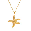 Wholesale Conch Starfish Pendant Necklace In Stainless Steel With Pvd Furnace Vacuum Real Gold Plating For Women Simple And Fashionable O Word Chain