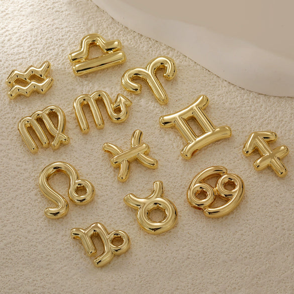 Wholesale Constellation Copper Gold Plated Fashion Necklace Pendant Diy Accessories