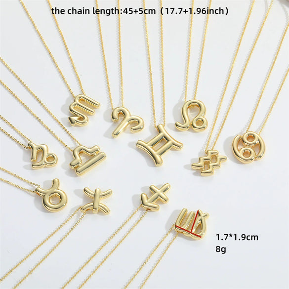 Wholesale Constellation Copper O Chain Necklace For Women Electroplated Creative Design