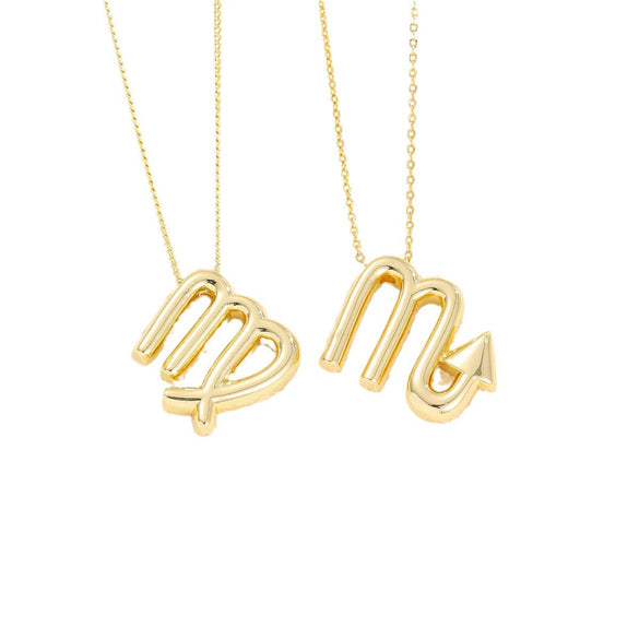 Wholesale Constellation Fashion Pendant Necklace Brass Copper Bead Chain Electroplating For Women