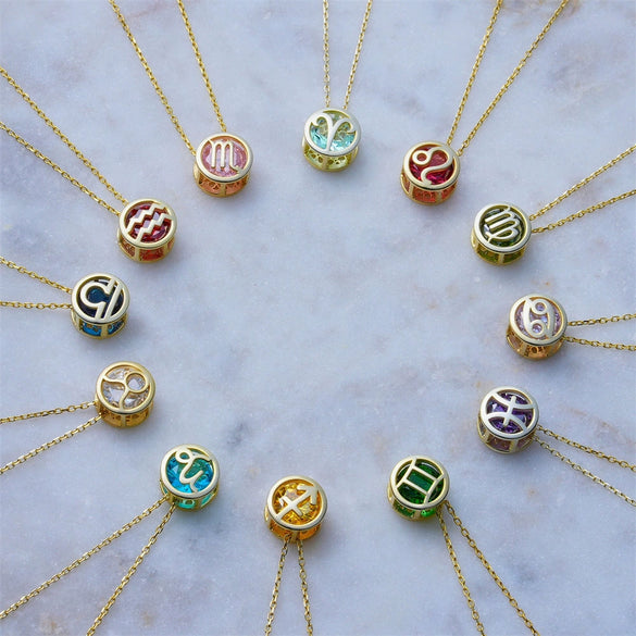 Wholesale Constellation Pendant Necklace Copper Gold Plated For Women