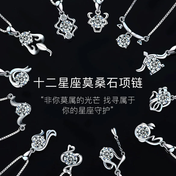 Wholesale Constellation Pendant Necklace 925 Sterling Silver With Star Pattern And Diamond Treatment For Women