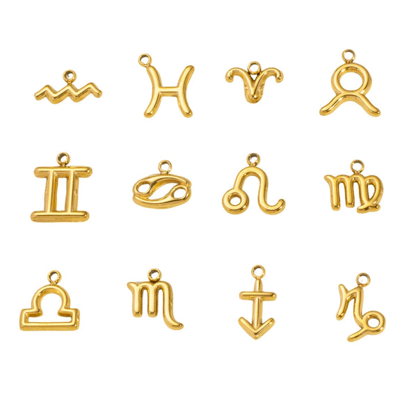 Wholesale Constellation Stainless Steel Pendant Necklace Earrings Furnace Electroplated
